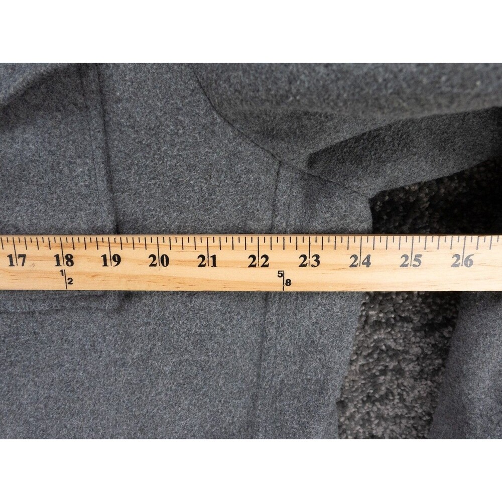 Levis Jacket Mens Large Gray Hooded Zipped Quilt Lined Wool Blend Field Military - Picture 15 of 16